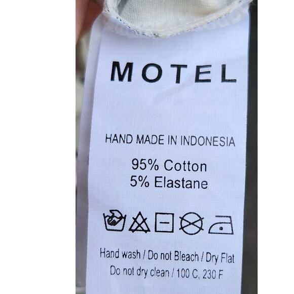 MOTEL ROCKS Zoven Trouser Womens S Dragon Rope White High Rise Pants lightweight - Picture 7 of 9